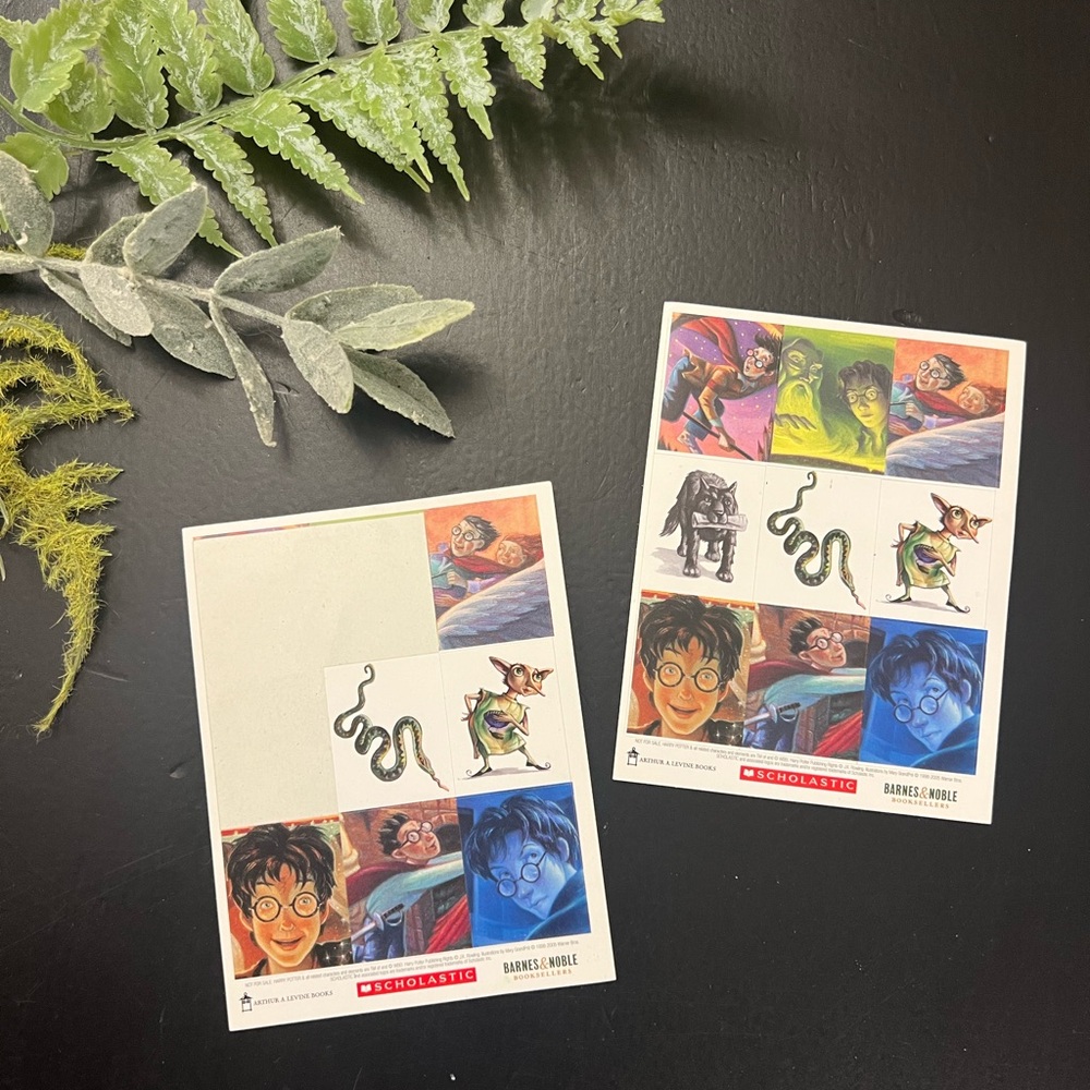 Vintage Harry Potter Promo scholastic Barnes & Noble Stickers Sheet
